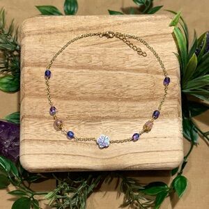 Purple flower choker